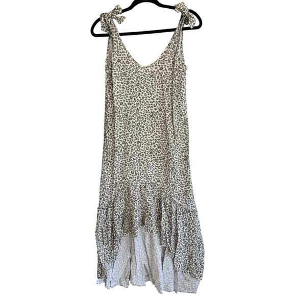 Palmacea Swimwear Leopard Print  Maxi Dress Women’s S Hi Low Hem Boho Resort - Picture 1 of 8